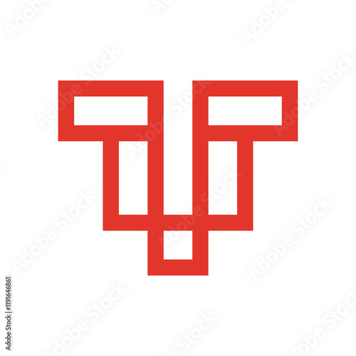 Geometric Letter T Orange Logo Design