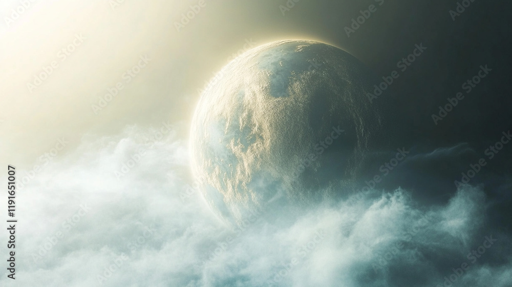 Fototapeta premium A 3D illustration symbolizing global warming and climate change with gas surrounding Earth, emphasizing the chaos and worldwide disaster, showcasing the urgency of environmental awareness