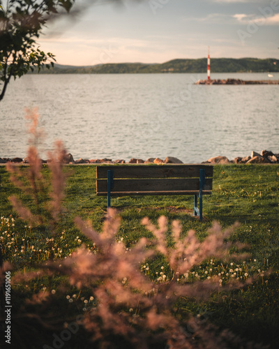 View on lake Balaton in spr...