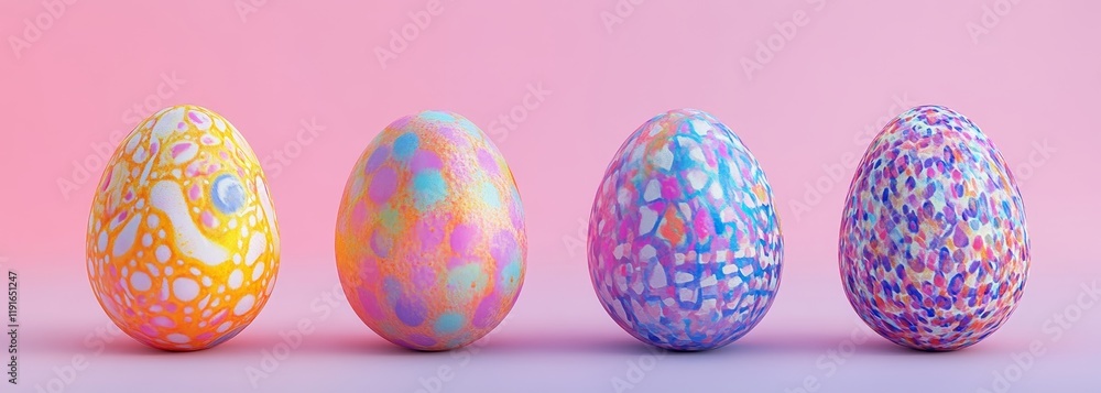 Colorful patterned Easter eggs on pastel background. Easter background Colorful patterned Easter eggs on pastel background. Easter background