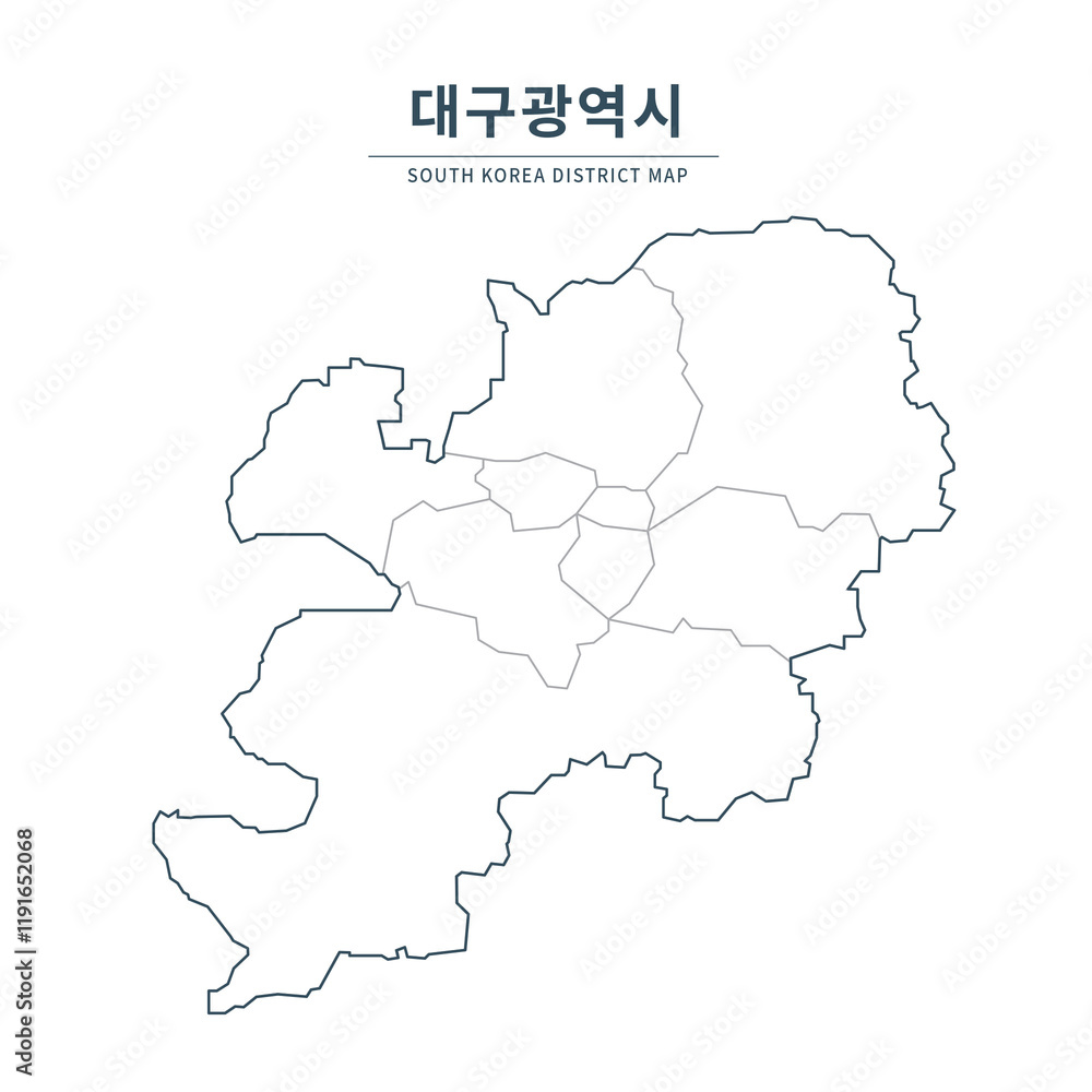 Daegu map. Map of South Korea with Major Cities, Clean Line Design on White Background.
Daegu map. Map of South Korea with Major Cities, Clean Line Design on White Background.