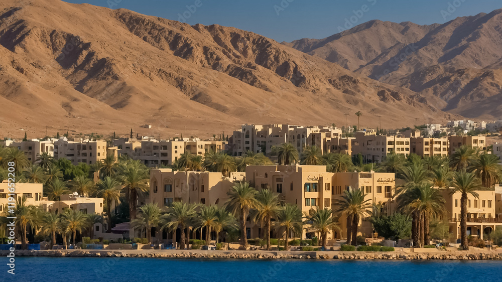 Fototapeta premium stunning resort city Aqaba Jordan, sunny day