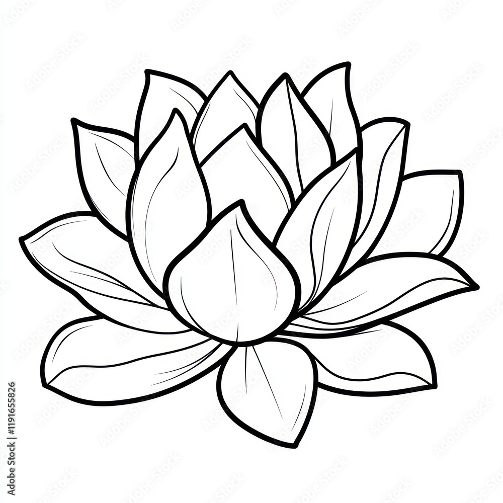 Lotus flower line art, serene illustration, peaceful background, meditation, coloring book Lotus flower line art, serene illustration, peaceful background, meditation, coloring book