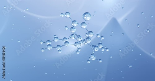 Ecopipam rotating molecular structure, 3d model of molecule, antipsychotic, looped video photo