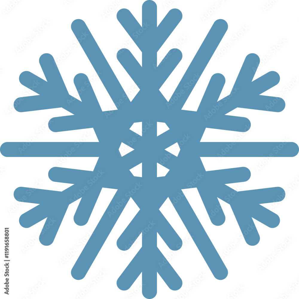 Stylized blue snowflake on white background representing winter, christmas, cold temperatures, snow and ice, perfect for winter and christmas themed projects Stylized blue snowflake on white background representing winter, christmas, cold temperatures, snow and ice, perfect for winter and christmas themed projects
