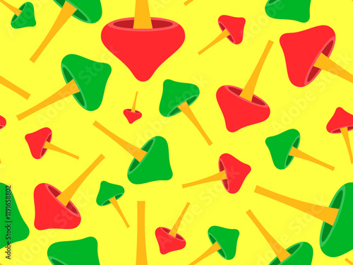 Mushrooms seamless pattern. Mushrooms on a stem. Hallucinogenic mushrooms of different colors. Mushroom design for wallpapers, covers, wrappers and banners. Vector illustration