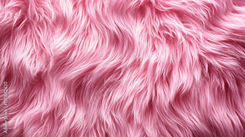 A soft, textured pink fur surface viewed from above, featuring a smooth sheepskin pattern, creating a sense of warmth, comfort, and coziness with its luxurious wool texture and delicate shaggy appeara photo