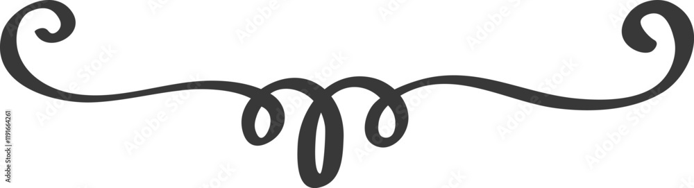 Hand drawn flourish creating a horizontal decorative border, featuring elegant swirls that provide visual separation between sections, enhancing the overall design with vintage charm Hand drawn flourish creating a horizontal decorative border, featuring elegant swirls that provide visual separation between sections, enhancing the overall design with vintage charm