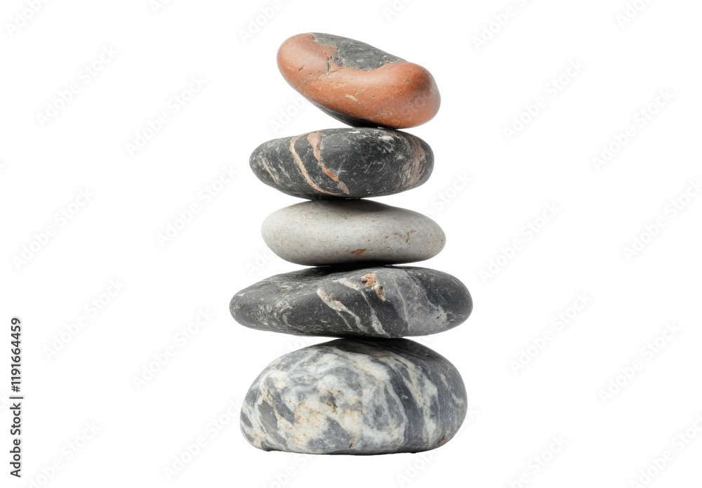 Stacked gray pebbles arranged in a balanced formation on a white background, highlighting simplicity and tranquility, ideal for decoration or meditation purposes Stacked gray pebbles arranged in a balanced formation on a white background, highlighting simplicity and tranquility, ideal for decoration or meditation purposes