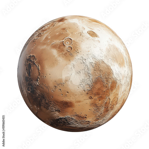 a detailed representation of the planet mars. showcasing its reddish-brown surface. craters. and unique geological features the illustration aims to provide a visual understanding of mars for educatio photo