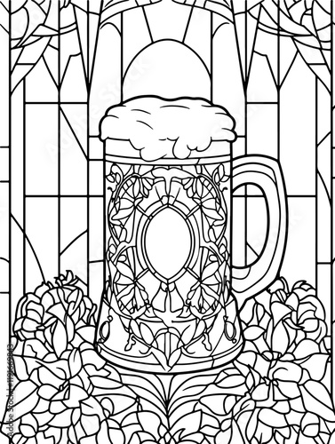 Vektorisiert aus dem Package Bier, Kloster, Comic, Coloring, Mandala, SciFi