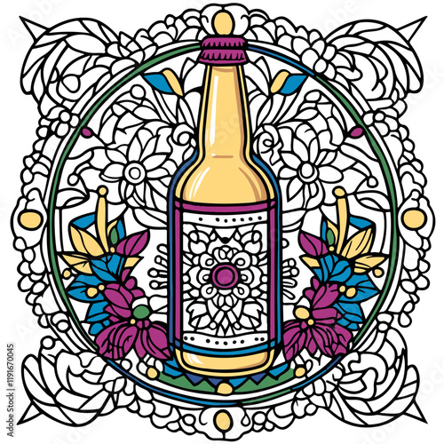 Vektorisiert aus dem Package Bier, Kloster, Comic, Coloring, Mandala, SciFi