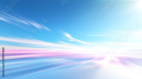 Radiant blur of shimmering glowing light streaks and beams across a mesmerizing futuristic cosmic night sky backdrop  Vibrant motion energy and kinetic power with an ethereal otherworldly atmosphere