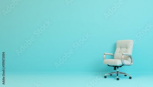 Chartreuse whistle on right. Soft blue background. Copy space for text, 3D render AI Generated Designer Element photo