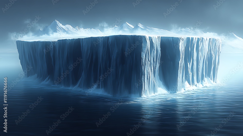 Antarctic iceberg melting, ocean background, climate change Antarctic iceberg melting, ocean background, climate change