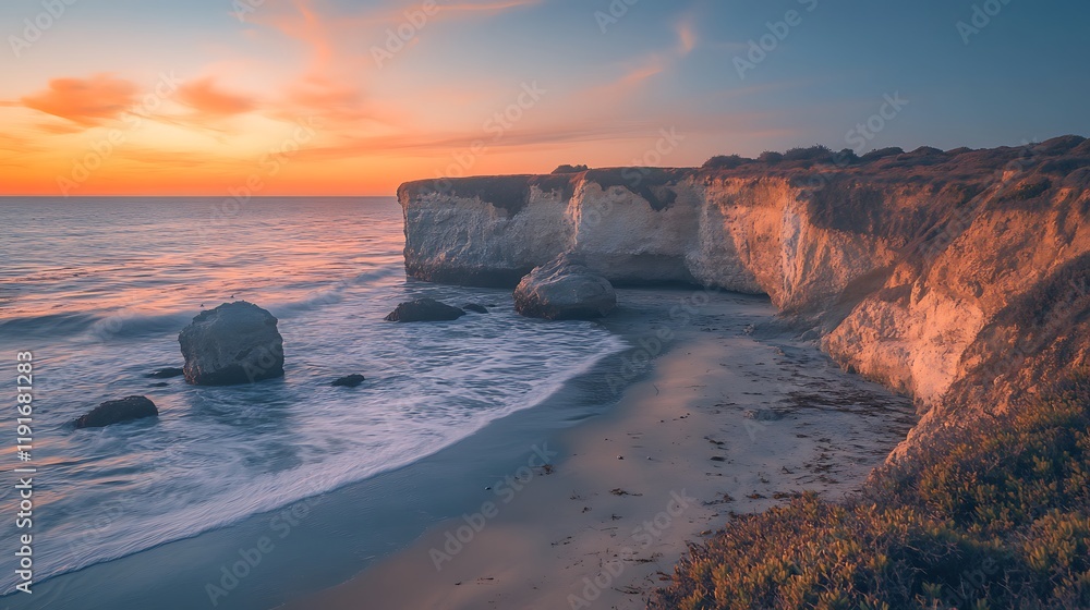 Sunset Coastline Dramatic Cliffs Ocean Rocks Beach Sunset Coastline Dramatic Cliffs Ocean Rocks Beach