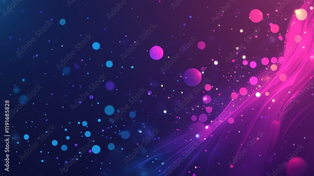 Fototapeta premium Abstract Purple and Blue Bokeh Background with Lights