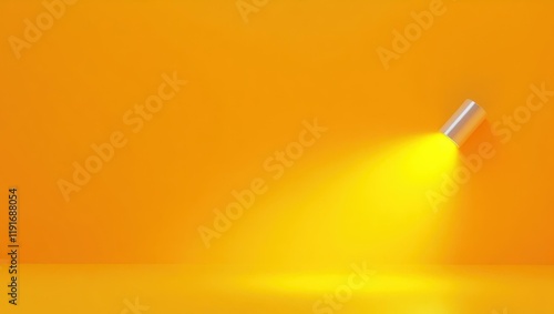 Mustard yellow spotlight on right. Yellow spotlight on orange wall emp