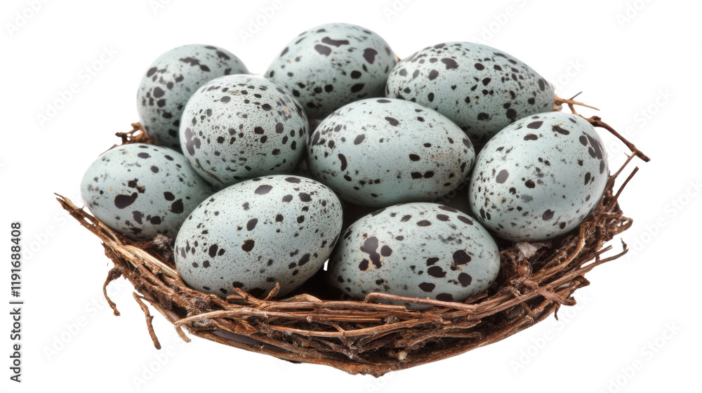 Obraz premium Eggs in nest transparent background