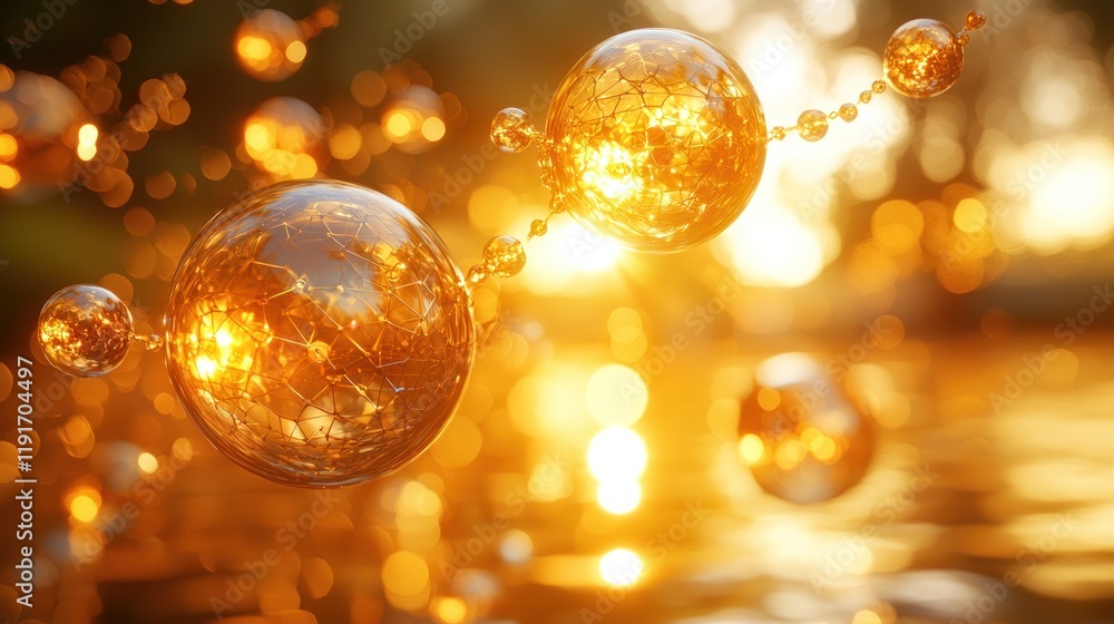 Golden Hour Molecular Structure: Abstract Art Golden Hour Molecular Structure: Abstract Art