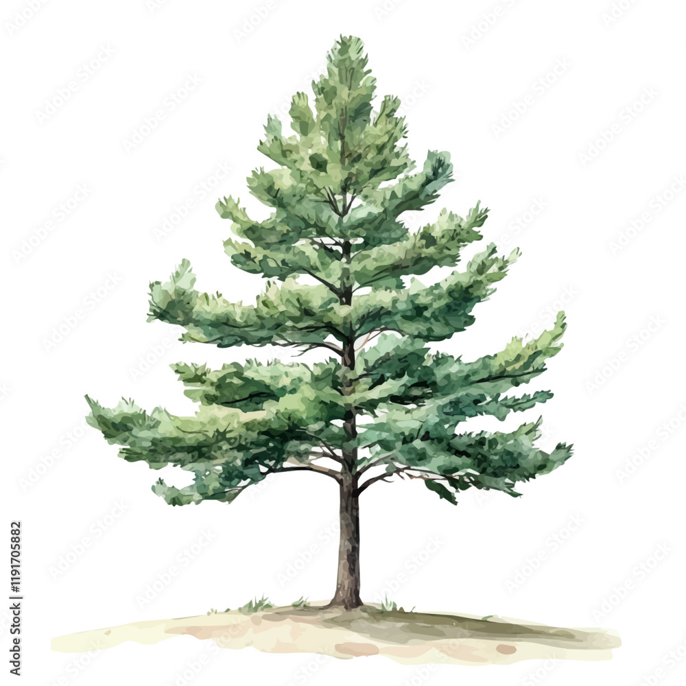A watercolor of a Chilean pine tree, isolated on a white background. Chilean Pine Tree vector.
A watercolor of a Chilean pine tree, isolated on a white background. Chilean Pine Tree vector.