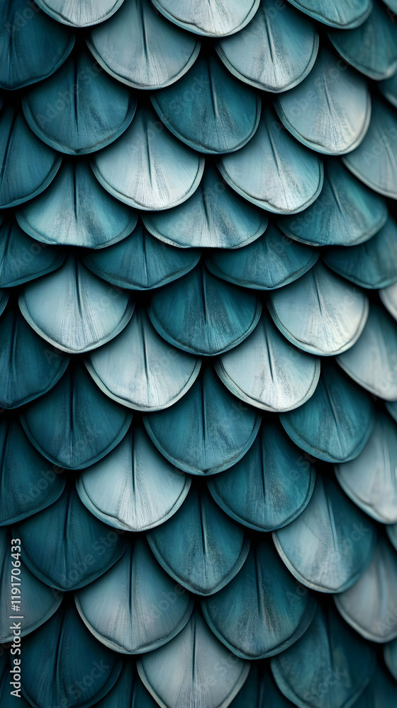 Intricate Teal Scale Pattern Forms a Textured Surface Intricate Teal Scale Pattern Forms a Textured Surface