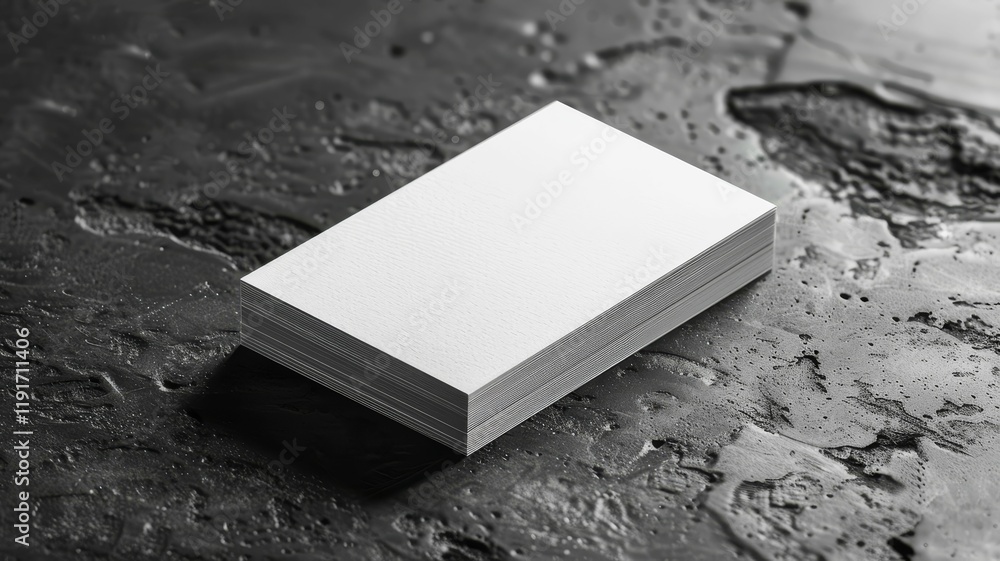 A white business card sits on a black surface A white business card sits on a black surface