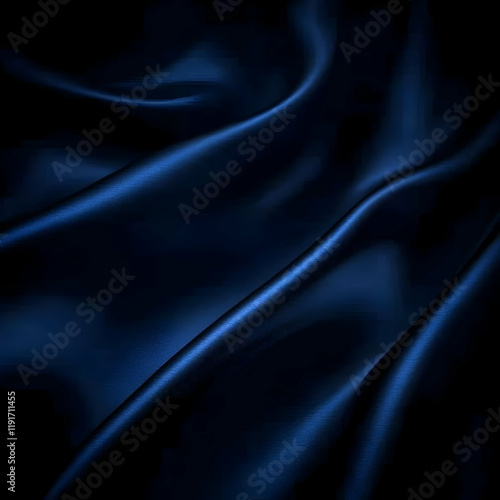 Wallpaper Mural Dark Blue Silk Fabric Flows Smoothly and Elegantly Across the Frame with Soft Lighting Torontodigital.ca