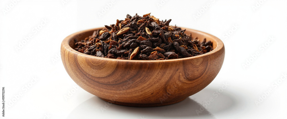 Spiced Chai Ingredients in Wooden Bowl with Natural Texture and Rich Color Palette Representing Warmth and Flavorful Aromas Spiced Chai Ingredients in Wooden Bowl with Natural Texture and Rich Color Palette Representing Warmth and Flavorful Aromas