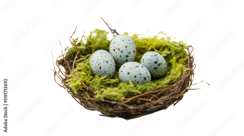 Obraz premium Eggs in nest transparent background