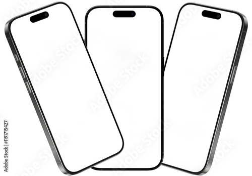 smart phones  isolated on empty background for making mockup and advertising premium png photo	