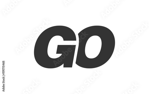 GO Techno Editable Font Logo For Corporate Branding. Bold, Futuristic Design With Unique Typographic Ideas. Minimal Custom Type And Dynamic Letter