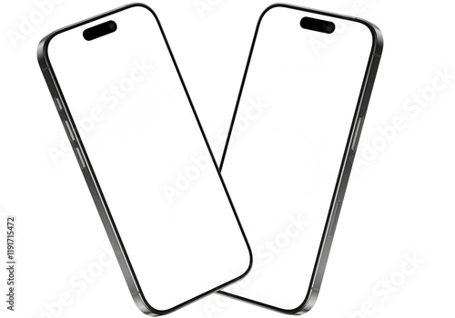 smart phones  isolated on empty background for making mockup and advertising premium png photo	