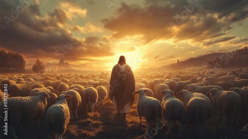 Jesus as the Good Shepherd: A Timeless Representation of Compassion, Guidance, and Divine Care Among Peaceful Pastures and a Flock of Sheep