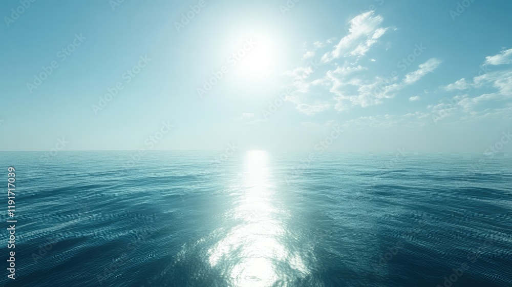 Obraz premium A tranquil ocean view with abstract waves and soft textures of light reflecting off the water's surface.