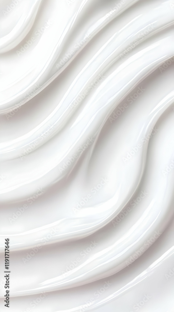 White Cream Texture Forms Smooth, Flowing Waves, Perfect for Skincare or Cosmetic Backgrounds. White Cream Texture Forms Smooth, Flowing Waves, Perfect for Skincare or Cosmetic Backgrounds.