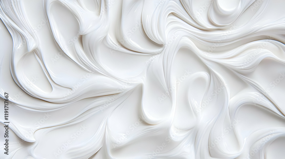 Obraz premium White Cream Texture Background Forms Swirling Pattern Elegantly and Smoothly
