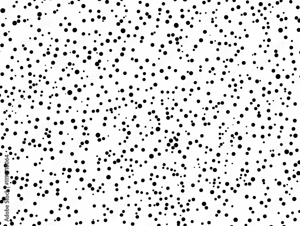 Abstract Background with Scattered Black Dots of Varying Sizes on White Background. Abstract Background with Scattered Black Dots of Varying Sizes on White Background.