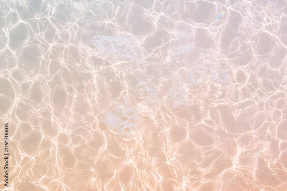 Obraz premium Crystal-clear water surface reflects sunlight creating beautiful patterns and ripples in the pool.