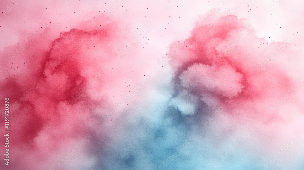 Abstract Watercolor Wash Background in Red Pink and Blue Hues Abstract Watercolor Wash Background in Red Pink and Blue Hues