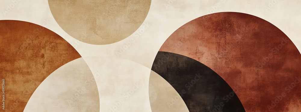 A minimalist abstract composition of overlapping circles in muted earth tones, creating a sense of tranquility and balance. A minimalist abstract composition of overlapping circles in muted earth tones, creating a sense of tranquility and balance.