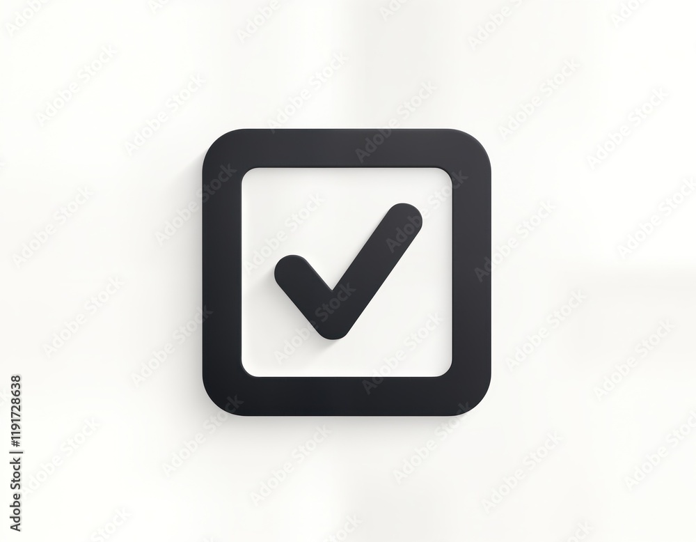 Modern simple check box icon. Represents confirmation task completion. Suitable for apps forms questionnaires digital interface. Useful for displaying verification marks. Clean icon perfect for Modern simple check box icon. Represents confirmation task completion. Suitable for apps forms questionnaires digital interface. Useful for displaying verification marks. Clean icon perfect for