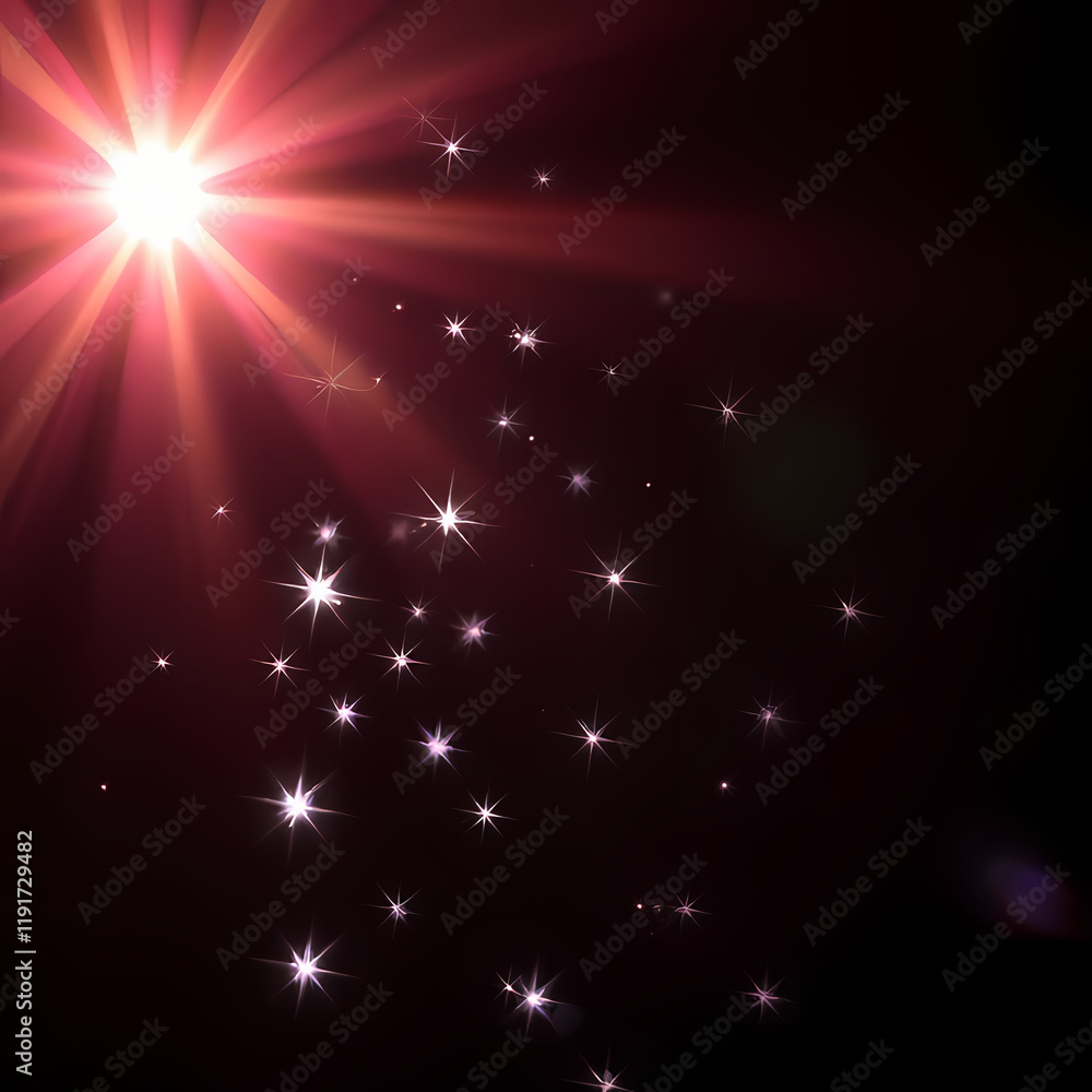 Abstract Night Sky with Bright Shining Starry Light and Sparkling Glow Abstract Night Sky with Bright Shining Starry Light and Sparkling Glow
