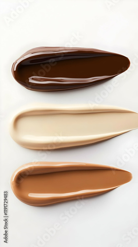 Wallpaper Mural Liquid Foundation Makeup Swatches Displayed Beautifully on a White Background with Smooth Texture. Torontodigital.ca