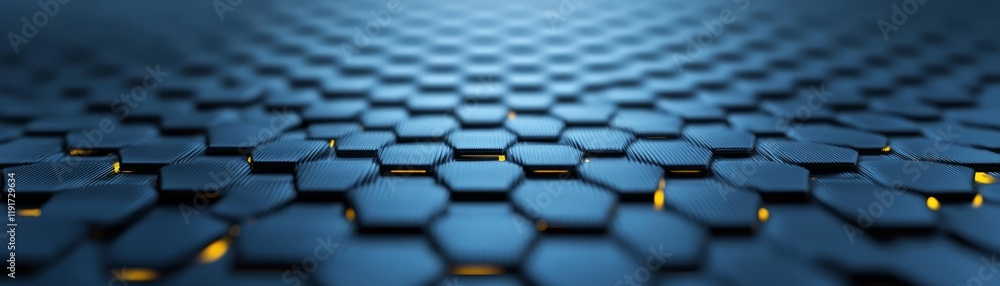Obraz premium Abstract blue hexagon background, modern geometric pattern for tech, science, and corporate design