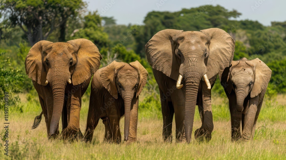 Obraz premium Harmony in the Savannah. African wildlife coexisting in their natural habitat