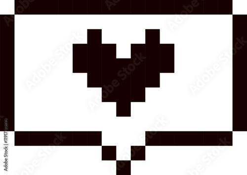 Pixels Y2K Heart Speech Box Sticker