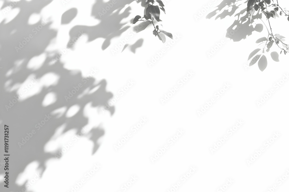 Abstract background with leaf shadow overlay effect beautifully on white wall background. Abstract background with leaf shadow overlay effect beautifully on white wall background.