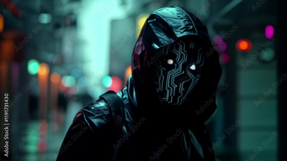 person in the night city, futuristic character walking on neon-lit street for sci-fi and cyberpunk visuals person in the night city, futuristic character walking on neon-lit street for sci-fi and cyberpunk visuals