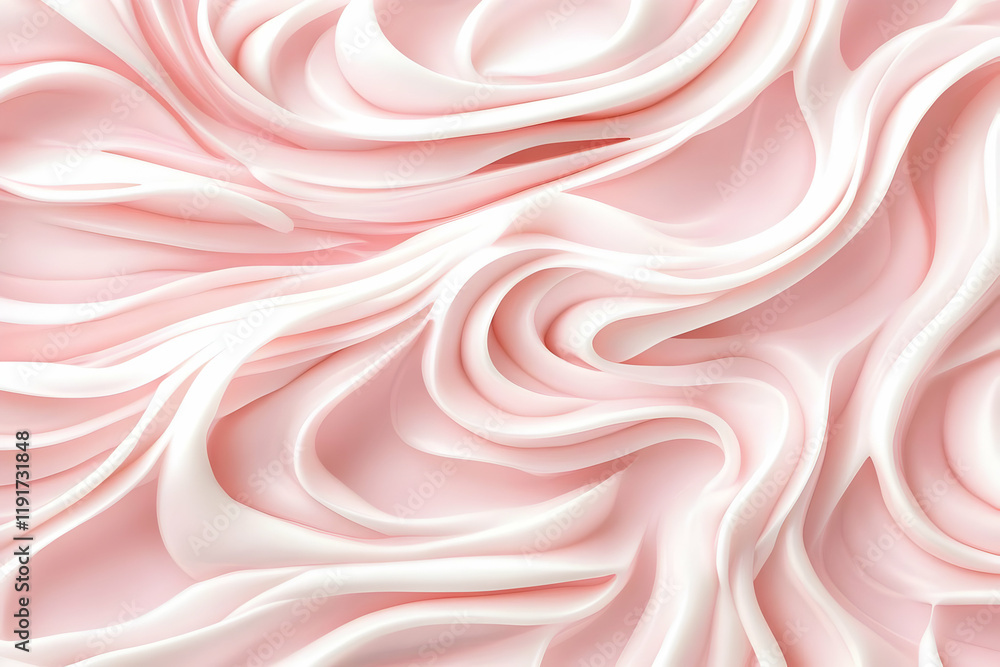 Fototapeta premium Pink Cream Swirls Forms a Smooth and Elegant Texture Background Abstractly
